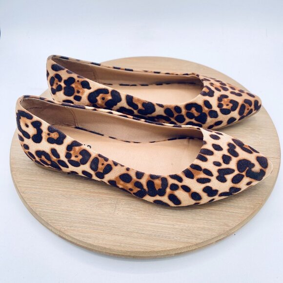 torrid Shoes - Torrid Shoes Womens 9 W Brown Faux Leather Leopard Print Ballet Flats
